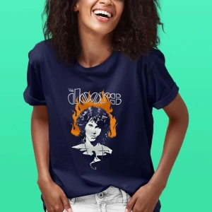 Ko Buta The Doors Baskılı Unisex Lacivert Tişört Tk383