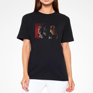 Ko Buta Unisex Çizmeli Kedi (PUSS İN BOOTS) Baskılı Siyah T-shirt T19458