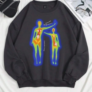 KOD ADR-SHEN Coolane Body Heat Map Print Drop Shoulder Sweatshirt Gri