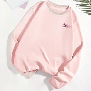 KOD ADR-SHEN EZwear Car And Letter Graphic Thermal Lined Sweatshirt