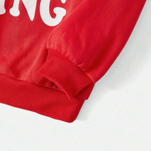 KOD ADR-SHEN EZwear Dopamine Dressing Slogan & Cartoon Face Print Drop Shoulder Sweatshirt