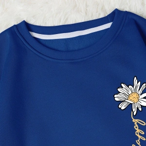 KOD ADR-SHEN EZwear Floral & Letter Graphic Thermal Lined Sweatshirt