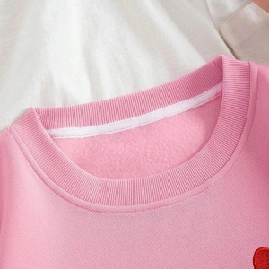 KOD ADR-SHEN EZwear Heart Print Lined Sweatshirt BEBE MAVİ