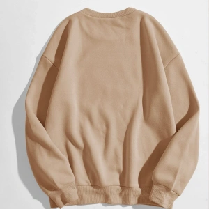 KOD ADR-SHEN EZwear Solid Round Neck Sweatshirt Bej