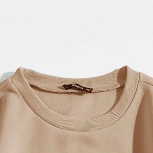 KOD ADR-SHEN EZwear Solid Round Neck Sweatshirt Bej