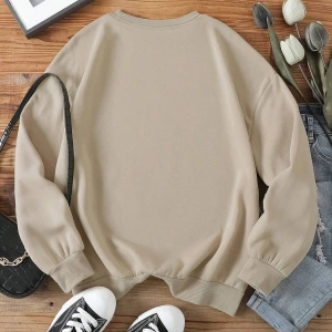 KOD ADR-SHEN LUNE Cattle & Letter Graphic Thermal Lined Sweatshirt