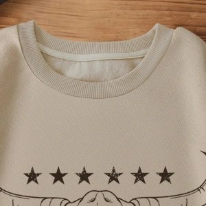 KOD ADR-SHEN LUNE Cattle & Letter Graphic Thermal Lined Sweatshirt