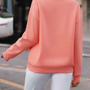 KOD ADR-SHEN LUNE Heart And Slogan Graphic Drop Shoulder Sweatshirt Pembe