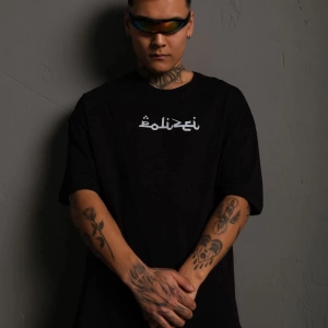 KOD:IZEI Unisex Arapça Baskılı Pamuklu T-shirt PLZ--1022