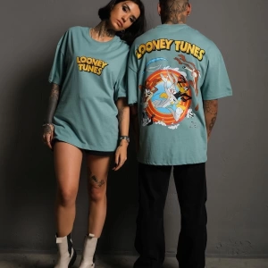 KOD:IZEI Unisex Çizgi Karakter Baskılı Pamuklu T-shirt PLZ-1003