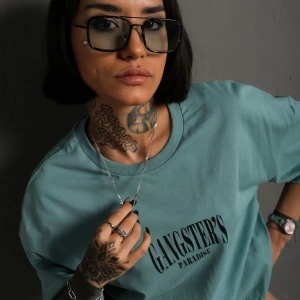 KOD:IZEI - Unisex Gangster Paradıse Baskılı Pamuklu T-shirt P--1014
