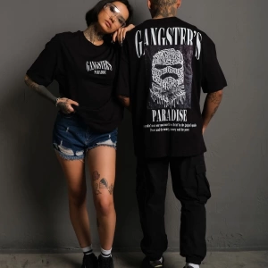KOD:IZEI - Unisex Gangster Paradıse Baskılı Pamuklu T-shirt P--1014