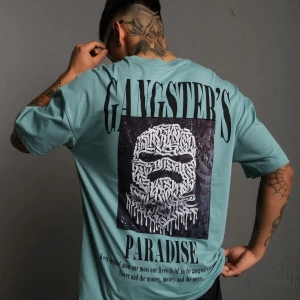KOD:IZEI - Unisex Gangster Paradıse Baskılı Pamuklu T-shirt P--1014