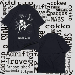 Kod Presss Unisex Siyah Electric Current Scientist Nikola Tesla T-shirt 332193