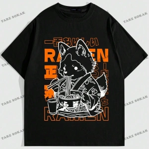 KOD Trend Anime Erkekler Karikatür ve Slogan Grafikli Tişört