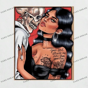 KOD Trend Ashley Baxter EMRG Erkek Pamuk Kafatası ve Şekil Grafikli Tişört