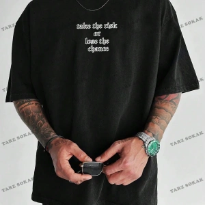 KOD Trend EMRG Erkek Büyük Beden Düşük Omuzlu Tişört Çizgi Film Karakteri ve Harf Baskılı