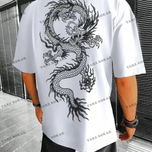 KOD Trend EMRG Erkek Ejderha Baskılı Kısa Kollu Tişört