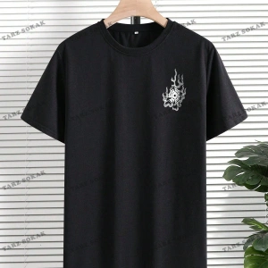 KOD Trend EMRG Erkek Ejderha Grafikli Düşük Omuz Tişörtü