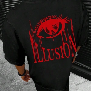 KOD Trend EMRG Erkek Göz ve Harf Grafikli Damla Omuz Tişörtü