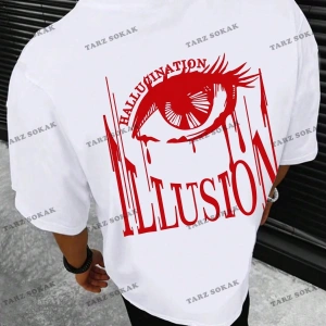 KOD Trend EMRG Erkek Göz ve Harf Grafikli Damla Omuz Tişörtü