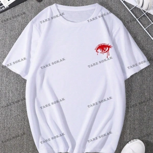 KOD Trend EMRG Erkek Göz ve Harf Grafikli Damla Omuz Tişörtü