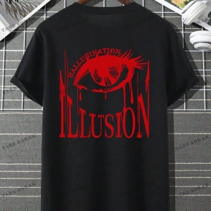 KOD Trend EMRG Erkek Göz ve Harf Grafikli Damla Omuz Tişörtü