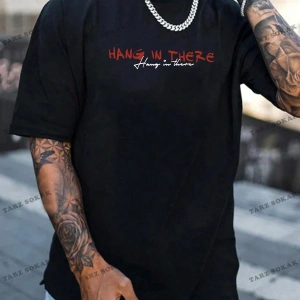 KOD Trend EMRG Erkek Mektup Baskılı Kısa Kollu Tişört