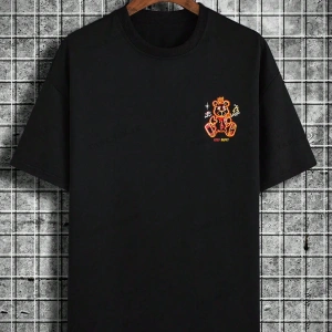 KOD Trend EMRG Erkek Sloganlı ve Karikatür Grafikli Büyük Boy Tişört