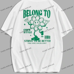 KOD Trend EMRG Yazılı ve Karikatür Grafikli Bol Kesim Erkek Tişörtü