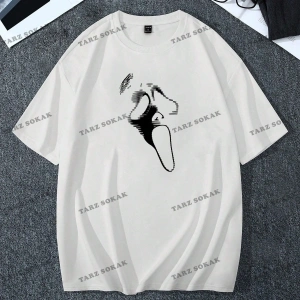 KOD Trend Erkek Baskılı Bol Düşük Omuz Tişört