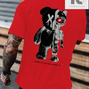 KOD Trend Erkek Beyaz Yuvarlak Yaka Baskılı T-shirt