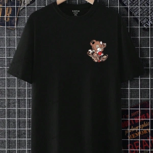 KOD Trend Erkek Büyük Beden Ayı Baskılı T-Shirt