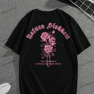 KOD Trend Erkek Çiçek & Slogan Grafikli Tişört