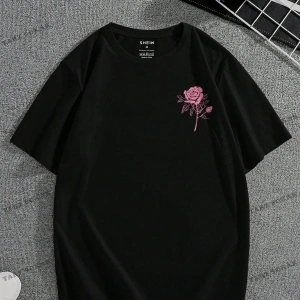 KOD Trend Erkek Çiçek & Slogan Grafikli Tişört