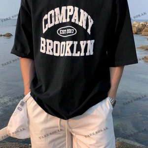 KOD Trend Erkek Harfli Grafik Damla Omuz Tişört