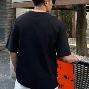 KOD Trend Erkek Harfli Grafik Damla Omuz Tişört