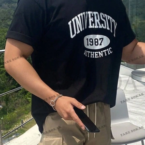 KOD Trend Erkek Harfli Grafik Tişört