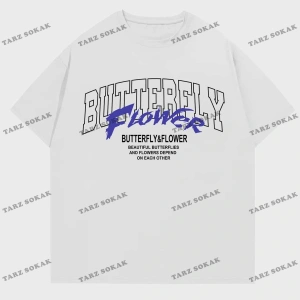 KOD Trend Erkek Kelebek & Çiçek Grafikli Tişört