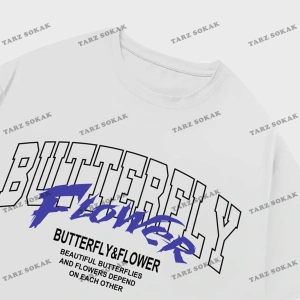 KOD Trend Erkek Kelebek & Çiçek Grafikli Tişört