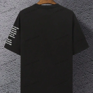 KOD Trend Erkek Sloganlı Düşük Omuz Oversize Tişört