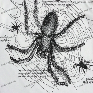 KOD Trend Goth Erkek Sloganlı ve Örümcek Desenli Tişört