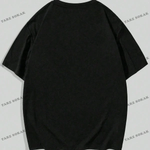 KOD Trend Grunge Punk Erkek Kanat Baskı Yuvarlak Yaka Tişört