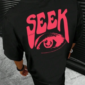 KOD Trend Homme Erkek Göz ve Slogan Grafikli Tişört