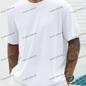 KOD Trend Homme Erkek Plus Katı Yuvarlak Yaka Tişört