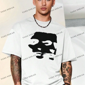 KOD Trend Hypemode Baskılı Karakterli Erkek Gevşek Düşük Omuz Tişört