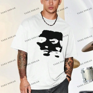 KOD Trend Hypemode Baskılı Karakterli Erkek Gevşek Düşük Omuz Tişört