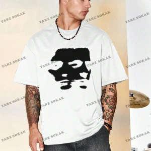 KOD Trend Hypemode Baskılı Karakterli Erkek Gevşek Düşük Omuz Tişört