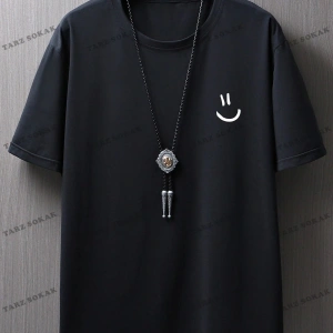 KOD Trend Hypemode Erkek Karikatür Yüz Baskı Tişörtü