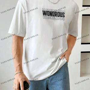 KOD Trend Hypemode Erkek Loose-Fit Letter Grafik Örme Tişört